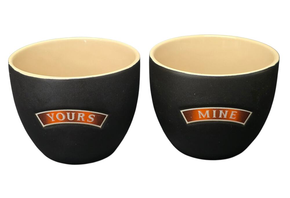 Vintage Baileys Irish Cream Yours & Mine Coffee  Cup Mugs Dessert Bowls